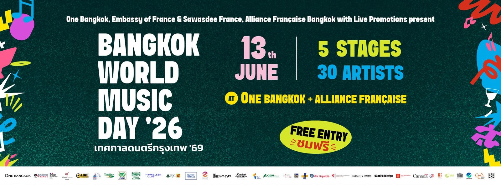 Bangkok World Music Day '26 poster